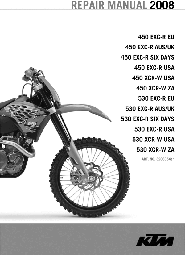 Product picture Workshop manual  KTM 530